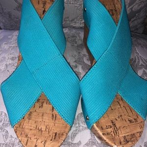 Teal Wedge Heel